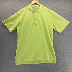 Men's Lilly Pulitzer 90s Vintage Polo Shirt Muted Lime Green Palm Size‎ Medium